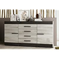 LIQUIDATODO ® - Aparador de 2 puertas y 4 cajones moderno y barato de 180cm en coral y ebony